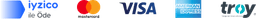 Visa, Mastercard, American Express, Troy logos