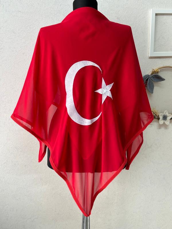 Türk Bayraklı Damat Omuz Örtüsü / Asker Kınası Atkısı - veil